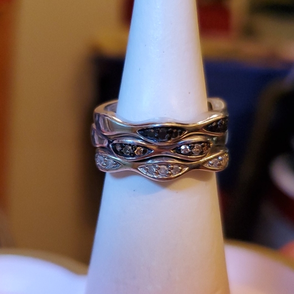 Jewelry | Stackable Rings With Mini Diamonds | Poshmark
